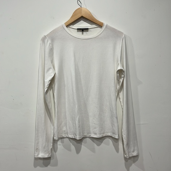 MaxMara Weekend Crewneck Long Sleeve Top Cotton Blend in White size Large - Picture 3 of 10